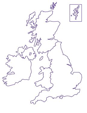 Outline Map Of Ireland And England