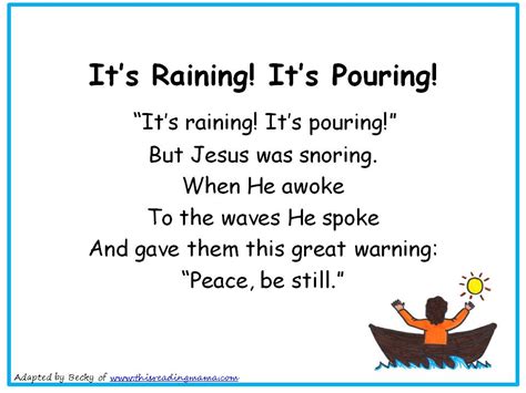 It S Raining It S Pouring Nursery Rhyme Printable He Went To Bed And