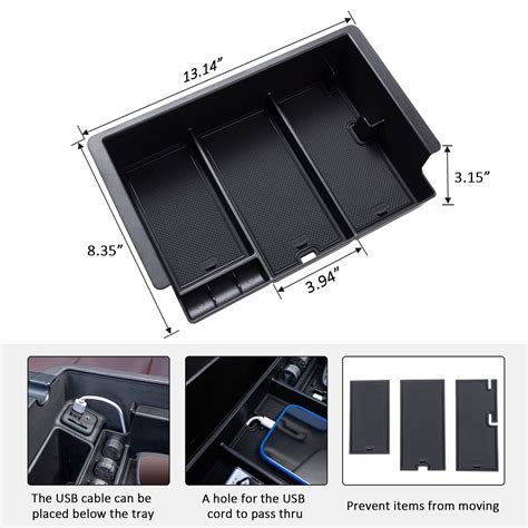 Topinstall Full Size New Center Console Tray Compatible With