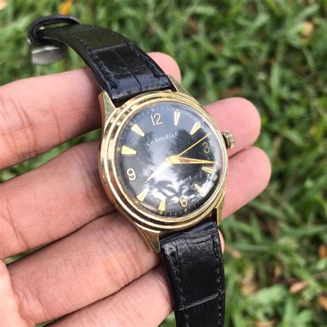 Jam Tangan Vintage Caravelle Manual Winding Swiss Jadul Kuno Antik Classic Fesyen Pria Jam