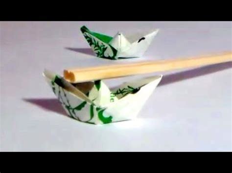 Origami Boat Chopstick Rest Folded Out Of A Chopstick Wrapper