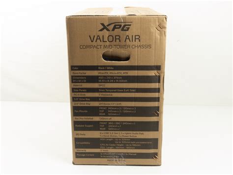 XPG Valor Air Review Packaging Contents TechPowerUp