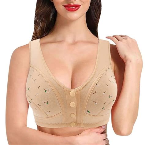 Golikeit Womens Bralette Front Close No Rims Push Up Sleep Bras Comfort Breathable Plus Size