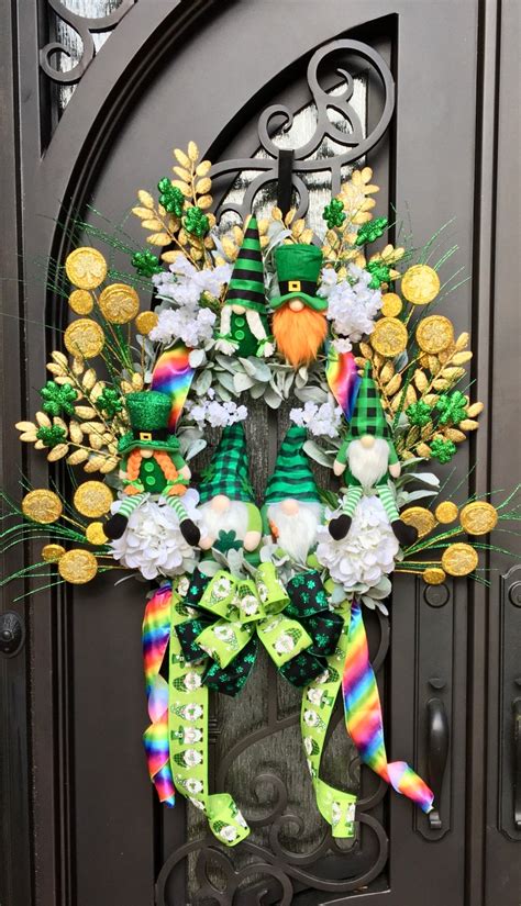 Extra Large Gnome St. Patrick's Day Wreath for Front Door - Etsy