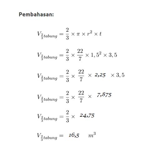 sharing: Volume per bagian isi tabung