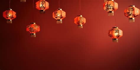 Premium Ai Image Red Lantern On Red Background Chinese Lanterns During New Year Festival