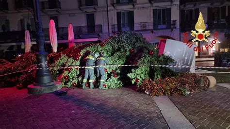 Como Albero Di Natale Crolla Sulla Piazza A Causa Delle Forti Raffiche