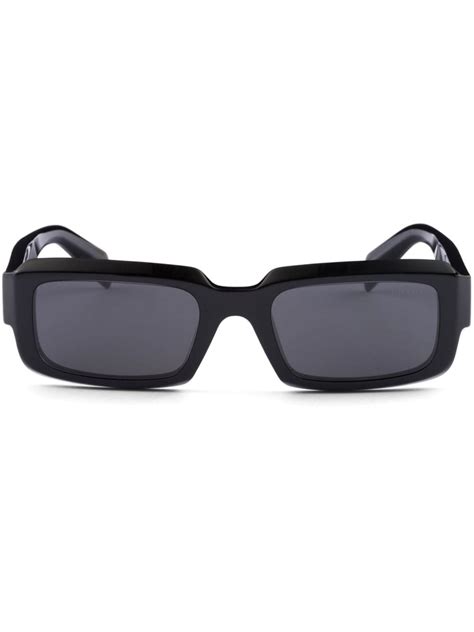 Prada Eyewear Symbole Rectangle Frame Sunglasses Black Farfetch Uk