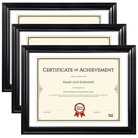 Memory Island Document Diploma Frames 8 5x11 With Mat Set Of 3 Pack