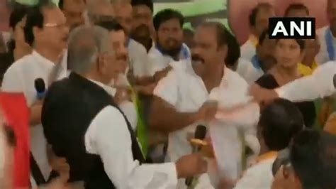 Watch Two Congress Leaders Thrash Each Other During Telangana Exam