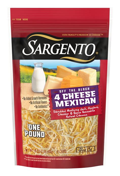 Sargento® Shredded 4 Cheese Mexican Natural Cheese Fine Cut 16 Oz