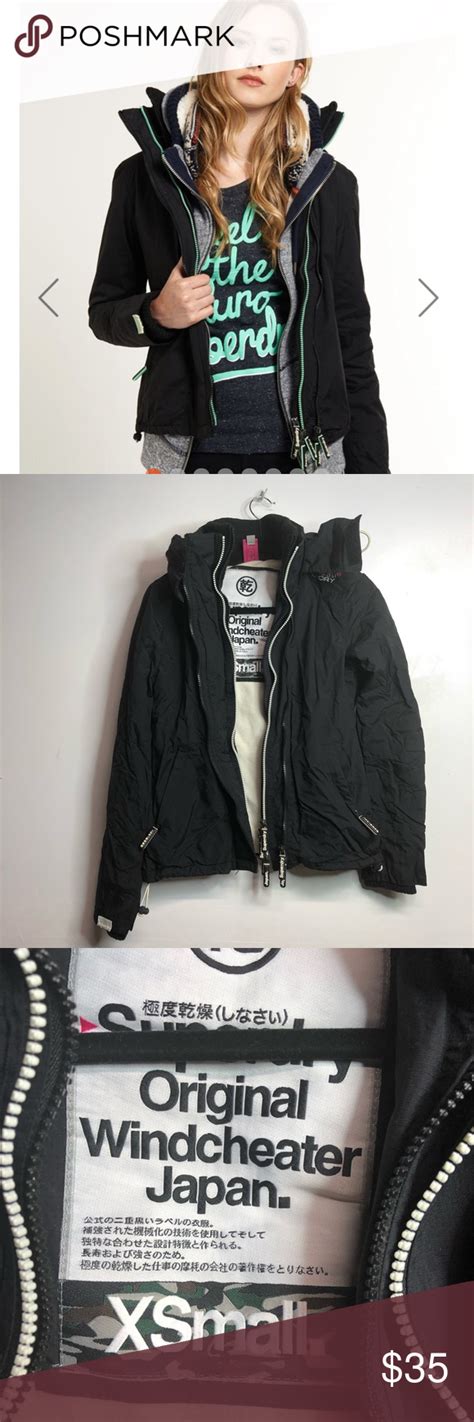 Super Dry Japan Arctic Windcheater Black And White Superdry Jackets