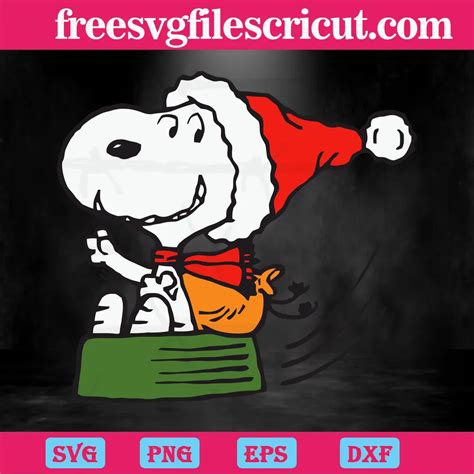 Merry Christmas Snoopy Santa Claus Svg Png Dxf Eps Digital Files