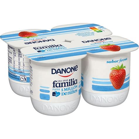 Yogur Sabor Fresa Sin Gluten Pack Unidades G Danone