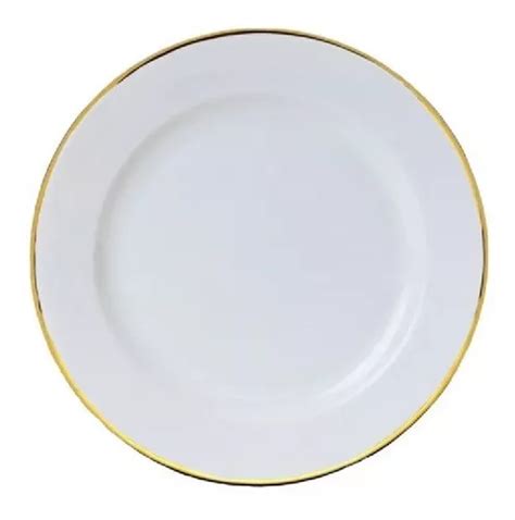 Kit 8 Prato Sobremesa Tramontina Filete Dourado Em Porcelana Frete grátis