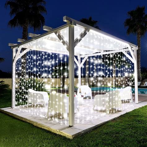 600led Solar Curtain Fairy Lights Outdoor 63m Solar String Lights