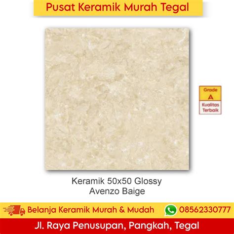 Keramik Lantai 50x50 Avenzo Beige Motif Marble