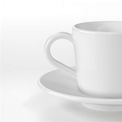 Ikea 365 Espresso Cup And Saucer White 6 Cl Ikea