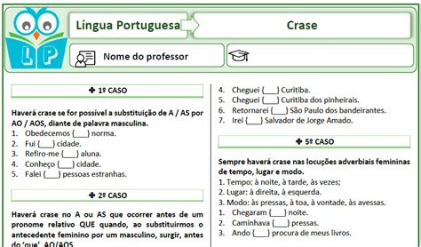 Atividade De Crase - Crase - Exercícios 3 - Lição Prática