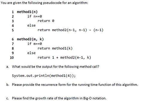 Solved You Are Given The Following Pseudocode For An Chegg