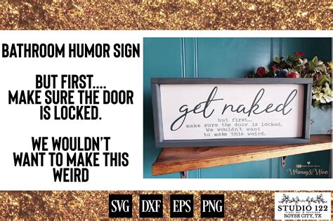 Get Naked Funny Bathroom Sign 135837 SVGs Design Bundles