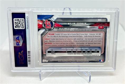 PSA 10 2018 Bowman Draft NOLAN GORMAN 1st RC BDC 117 Cardinals EBay