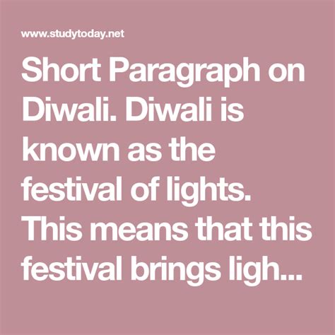 Paragraph On Diwali Vacation