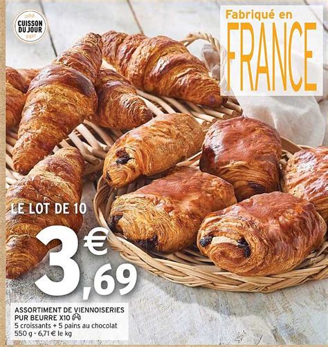 Promo Assortiment De Viennoiseries Pur Beurre X Croissants