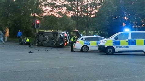 Four In Hospital After Crash Involving Newcastle Police Car Bbc News