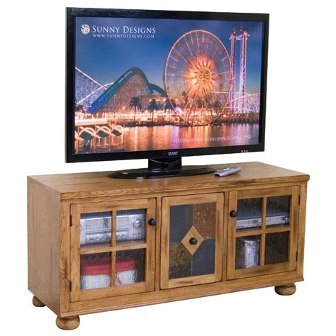 Sedona Tv Console W Combo Door Slate Panel By Sunny Designs Oak Tv