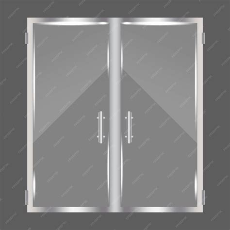 Premium Vector | Glass doors in realistic style glare texture modern