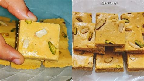 Besan Milk Cake Recipe Besan Barfi With Milk Powder Besan Milk