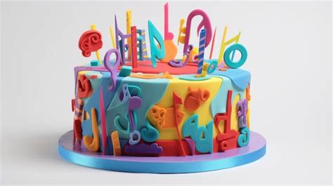 Premium AI Image | A birthday cake with a colorful cake with the number ...