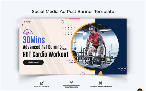 Gym And Fitness Facebook Ad Banner Design