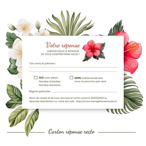 Wedding Invitation Response Card, Invitation Response Template, Canva ...