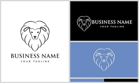 Premium Vector Line Art Sheep Head Logo