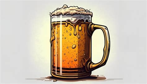 Un Dibujo De Dibujos Animados De Una Jarra De Cerveza Con Una Parte