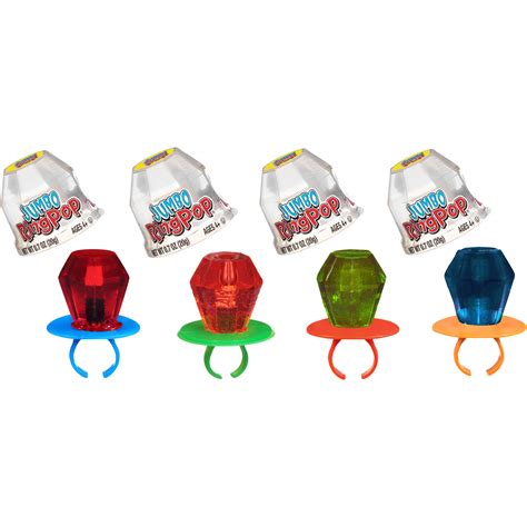 Jumbo Ring Pop Candy Single Cherry Flavor Kosher Oversized Lollipop