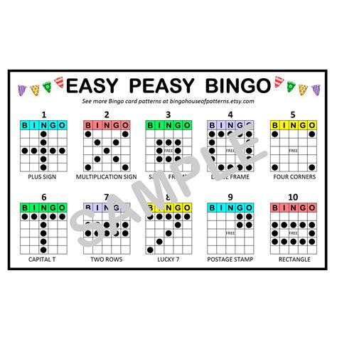 Easy Peasy Bingo Card Patterns For Really Fun Bingo Games Bingo Cards