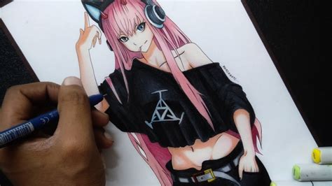 How To Draw Zero Two Zero Two Drawing Step By Step Darling In The