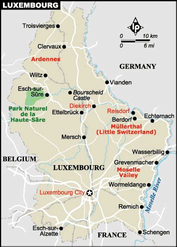 Luxembourg map EUROPE - Country map of Luxembourg