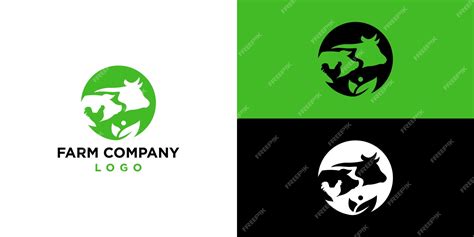 Premium Vector Farm Animals Logo Design Cow Pig Chicken And Leaf