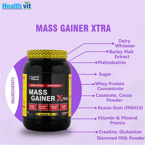 Buy Healthvit Fitness Mass Gainer Xtra With Vitamins Minerals