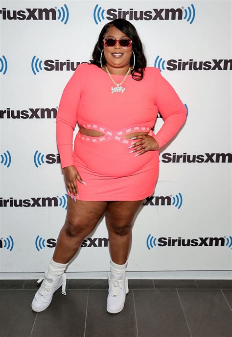 Lizzo Pops in Pink Cutout Yitty Mini Dress & Nike AF1 for SiriusXM ...