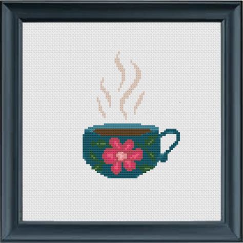 Coffee Mug Cross Stitch Pattern Instant Download Pdf Counted Cross Stitch Pdf Pattern