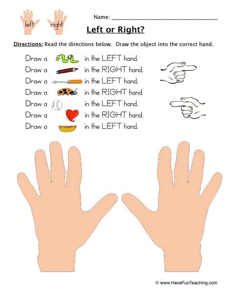 Left or Right Drawing Worksheet - Have Fun Teaching | Have fun teaching ...