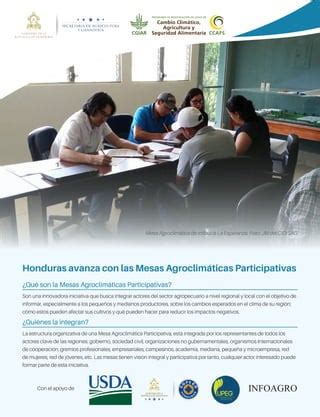 Honduras Avanza Con Las Mesas Agroclim Ticas Participativas Pdf