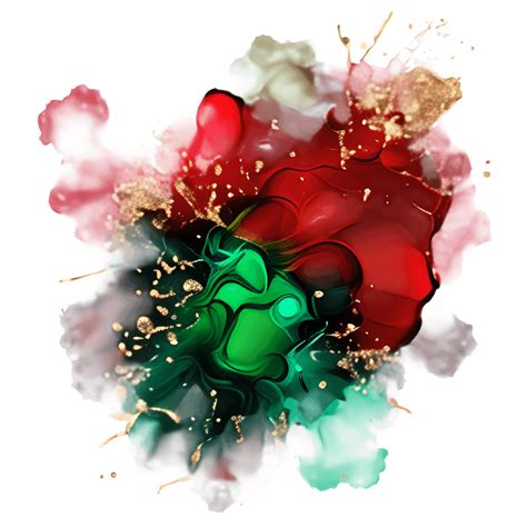 Alcohol Ink Splatter Red Green · Creative Fabrica