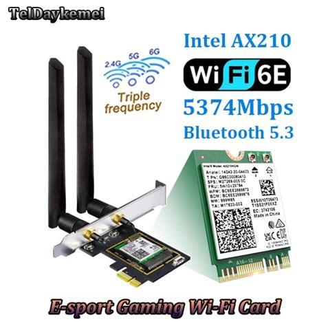 Desktop Wi Fi 6E Intel AX210 Pcie Wifi Adapter Bluetooth 5 3 5374Mbps