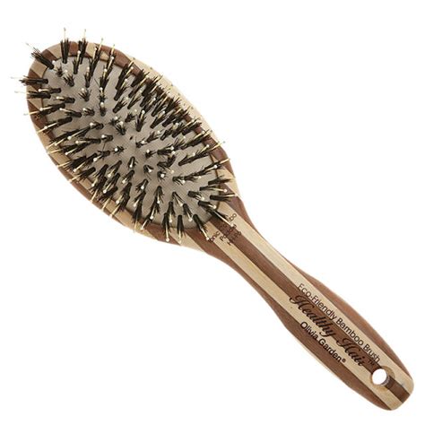 Ionic Combo Paddle Hair Brush Eco Friendly Bamboo By Olivia Garden At